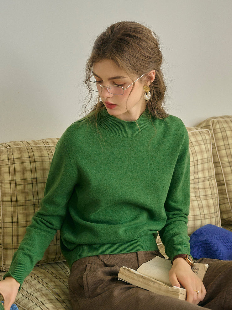 Kamari Mock Neck 100% Wool Slim Fit Knit Sweater