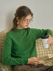 Kamari Mock Neck 100% Wool Slim Fit Knit Sweater