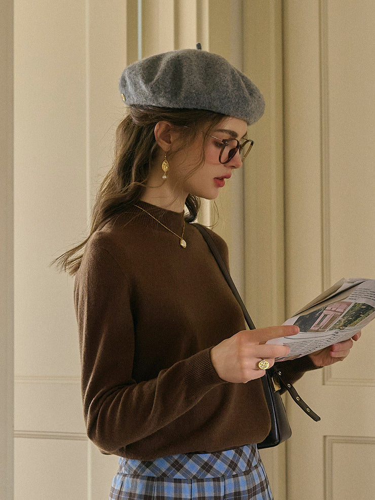 Kamari Mock Neck 100% Wool Slim Fit Knit Sweater