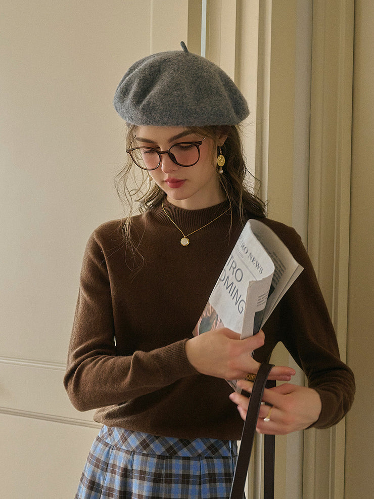 Kamari Mock Neck 100% Wool Slim Fit Knit Sweater