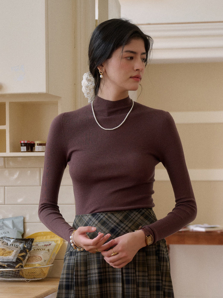 Annalise Mock Neck 100% Merino Wool Sweater