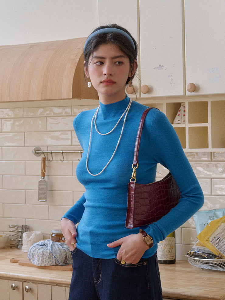 Annalise Mock Neck 100% Merino Wool Sweater