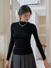 Annalise Mock Neck 100% Merino Wool Sweater