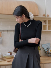 Annalise Mock Neck 100% Merino Wool Sweater