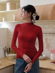 Annalise Mock Neck 100% Merino Wool Sweater