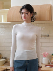 Annalise Mock Neck 100% Merino Wool Sweater