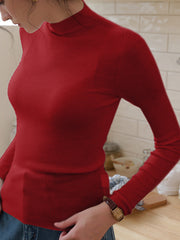 Annalise Mock Neck 100% Merino Wool Sweater
