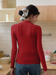 Annalise Mock Neck 100% Merino Wool Sweater