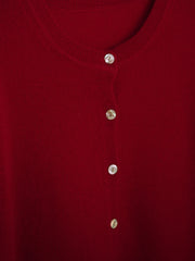 Dayana Round Neck 100% Wool Cardigan