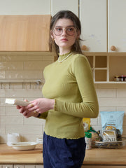 Amanda Ruffle Collar 100% Wool Sweater