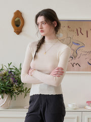 Amanda Ruffle Collar 100% Wool Sweater