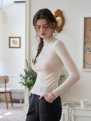 Amanda Ruffle Collar 100% Wool Sweater