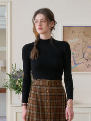 Amanda Ruffle Collar 100% Wool Sweater