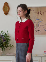 Dayana Round Neck 100% Wool Cardigan