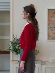 Dayana Round Neck 100% Wool Cardigan