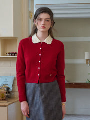 Dayana Round Neck 100% Wool Cardigan