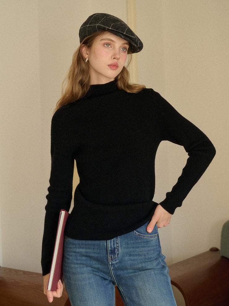 Abby Mock Neck Ribbed Sweater
