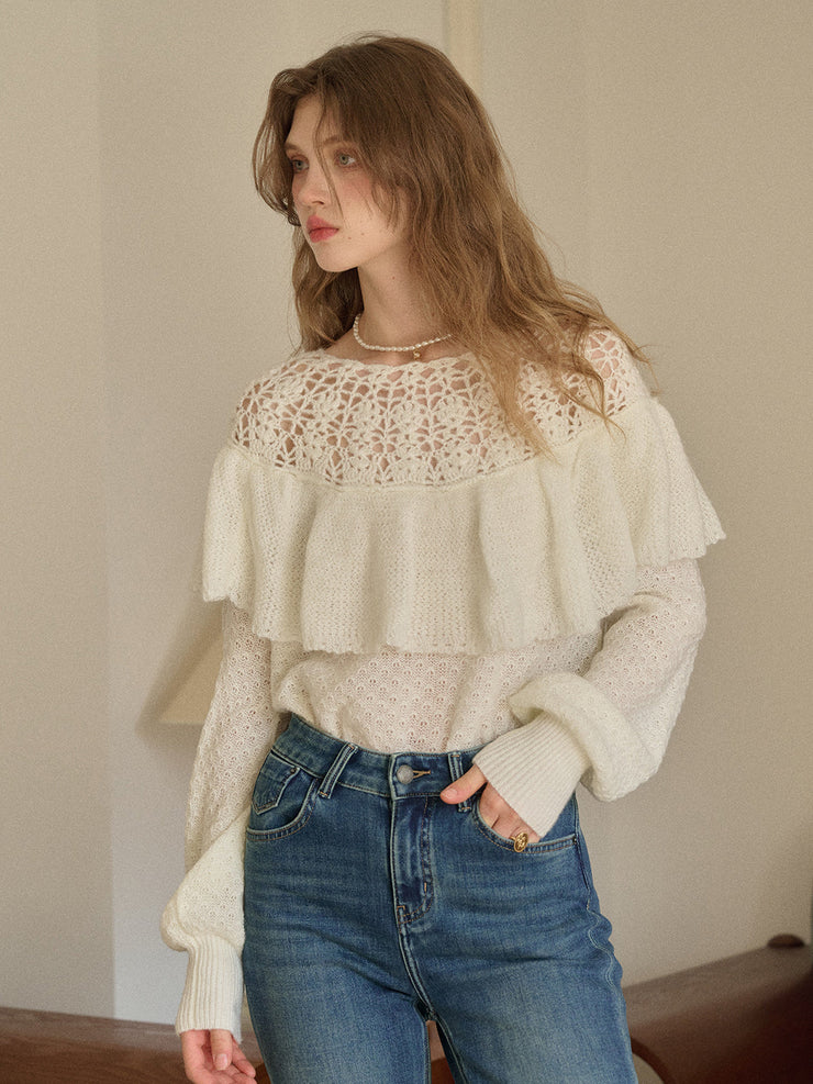 Gracelynn Round Neck Embroidery Sweater