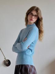 Abby Mock Neck Ribbed Sweater