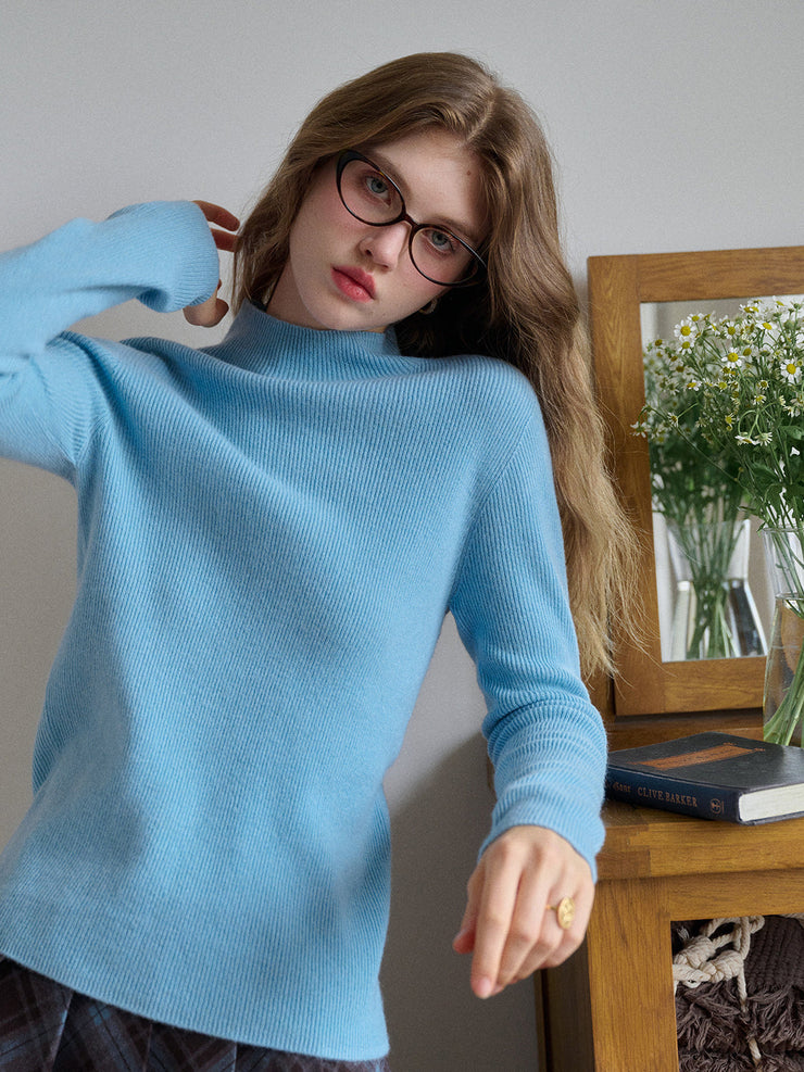 Abby Mock Neck Ribbed Sweater