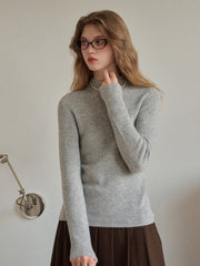 Abby Mock Neck Ribbed Sweater