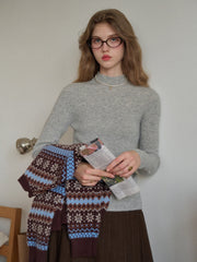 Abby Mock Neck Ribbed Sweater