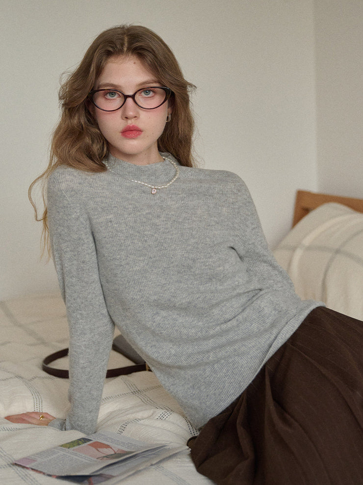 Abby Mock Neck Ribbed Sweater