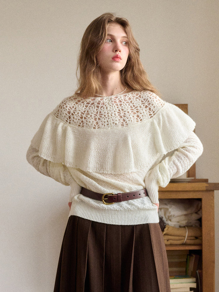 Gracelynn Round Neck Embroidery Sweater