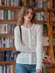 Phoenix V-Neck Hollow Knit Cardigan