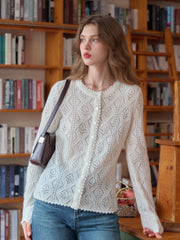 Phoenix V-Neck Hollow Knit Cardigan