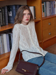 Phoenix V-Neck Hollow Knit Cardigan
