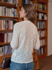 Phoenix V-Neck Hollow Knit Cardigan