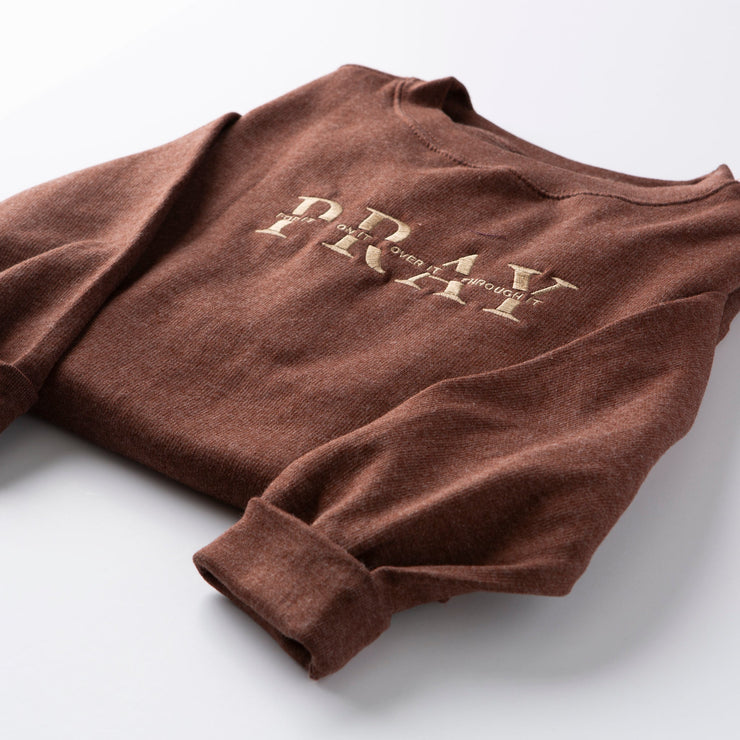 Embroidered Pray On It Sweatshirt