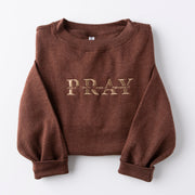 Embroidered Pray On It Sweatshirt