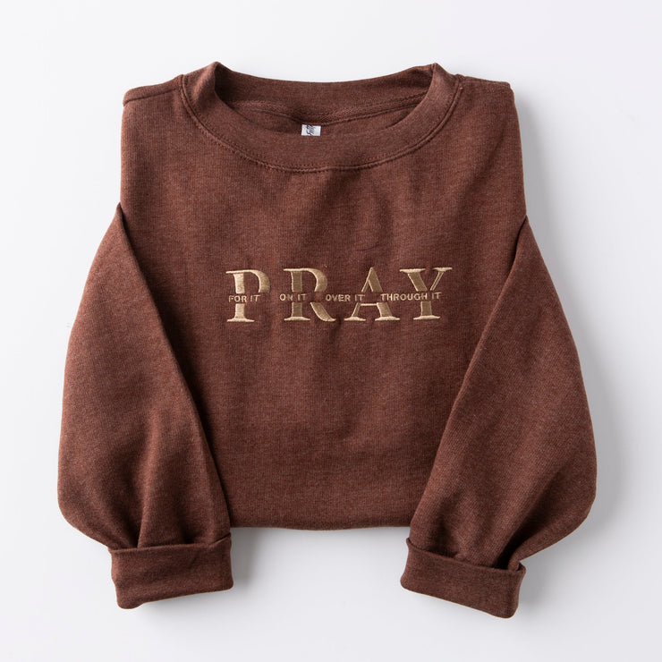 Embroidered Pray On It Sweatshirt