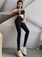 Wrap Solid High Waist Breathable Sports Leggings