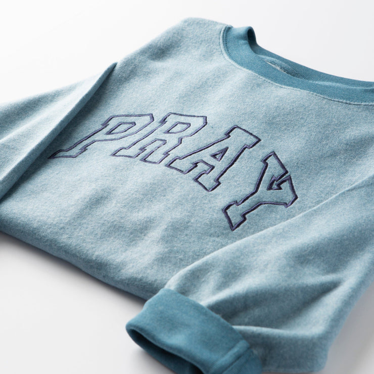 Embroidered Pray Fuzzy Sweatshirt