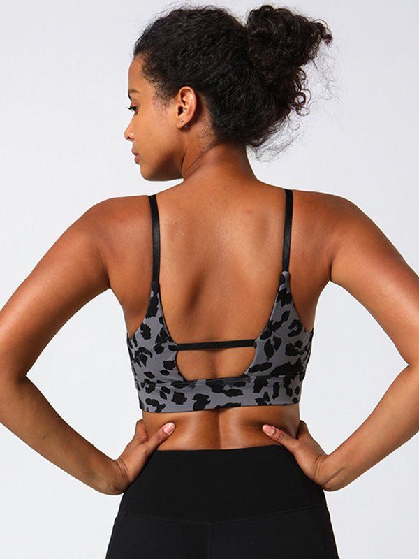 Leopard Print Sling Sports Bra