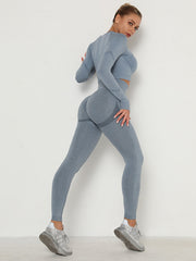 Solid Color Flexible Seamless Four-Piece Sports Suits