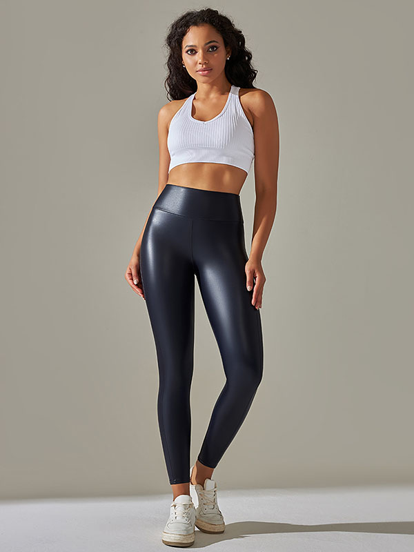 Skinny Leg High-Waisted Solid Color Ninth Pants