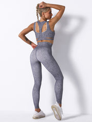 Printing  Mdriff Baring Tight Fitting Gym Suit