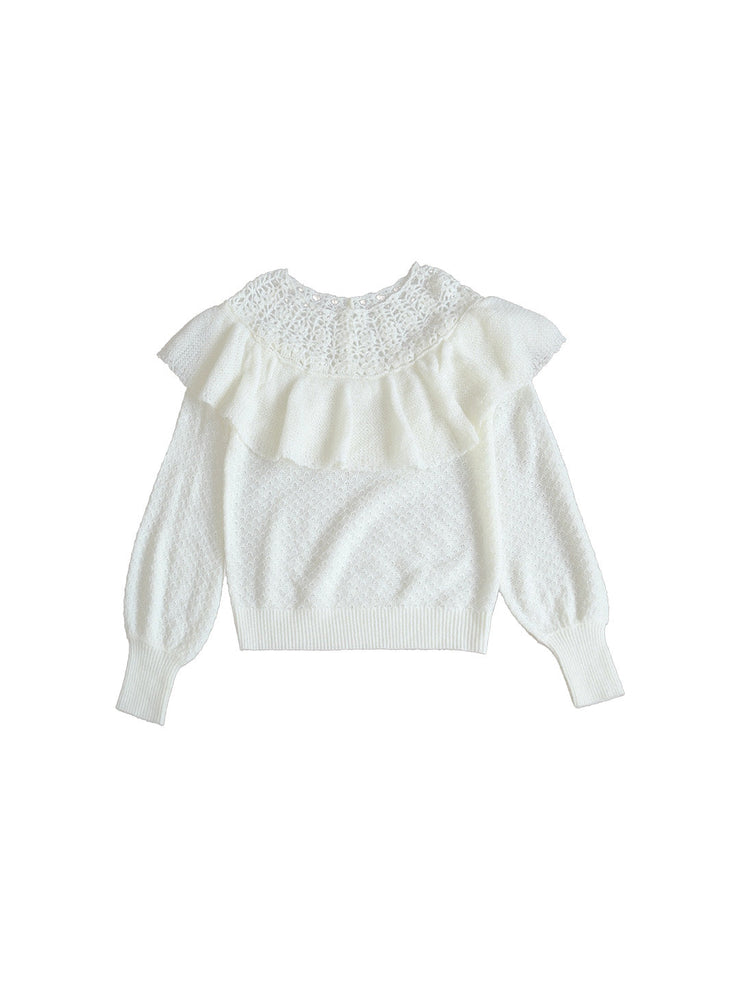 Gracelynn Round Neck Embroidery Sweater