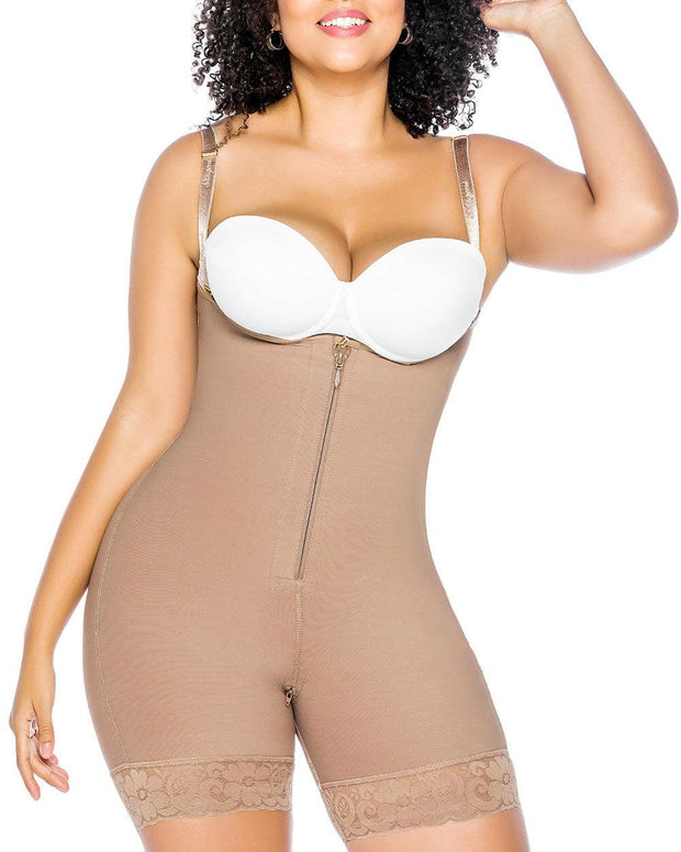 Internal Hooks FIirm Compression Tummy Control Zipper Shapewear