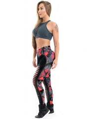 Fashion Wrap Printed Hollow Sports Leggings