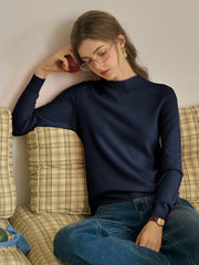 Kamari Mock Neck 100% Wool Slim Fit Knit Sweater