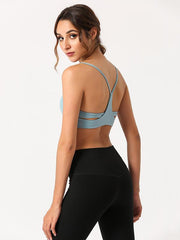 Wrap Spaghetti-Neck Cross Back Sports Bra