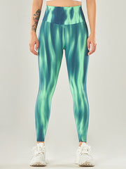 Skinny Wrap Yoga Bottoms High-Waisted Tie-Dyed Tights Leggings