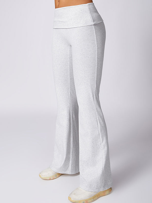 Flared Pants High-Waisted Solid Color Yoga Pants