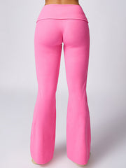 Flared Pants High-Waisted Solid Color Yoga Pants