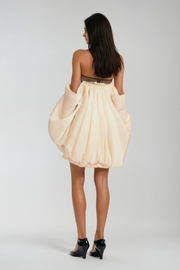 Attica Off Shoulder Ruched Puff Mini Dress